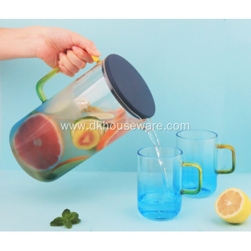 Gradient Color Borosilicate Glass Water Jug Cup Set